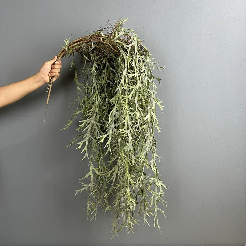 Künstlicher Geweihfarn Hängepflanze 2er-Set, 120 cm, Täuschend Echte Kunstpflanze für Wanddeko, Floristik, Hochzeit & Zuhause