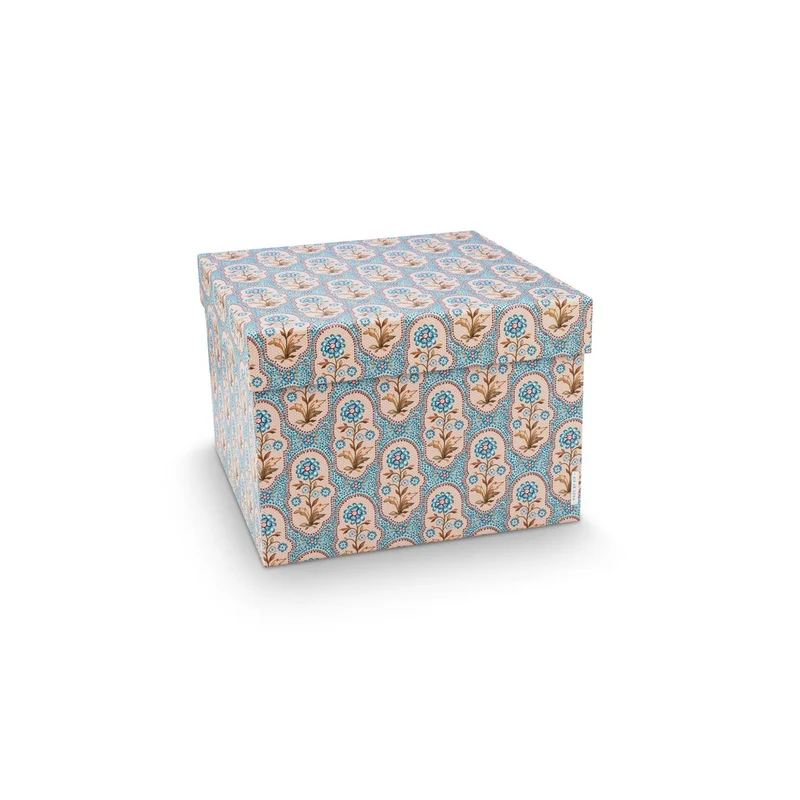 Aufbewahrungsboxen Blooming Tales – Set mit 2 Boxen in Blau-Khaki