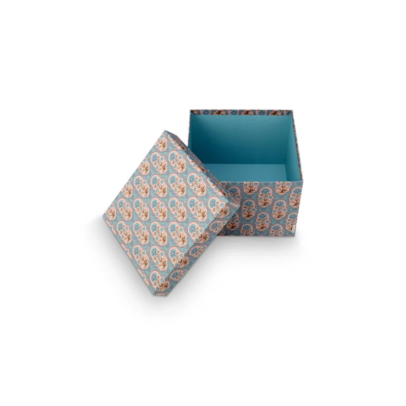 Aufbewahrungsboxen Blooming Tales – Set mit 2 Boxen in Blau-Khaki