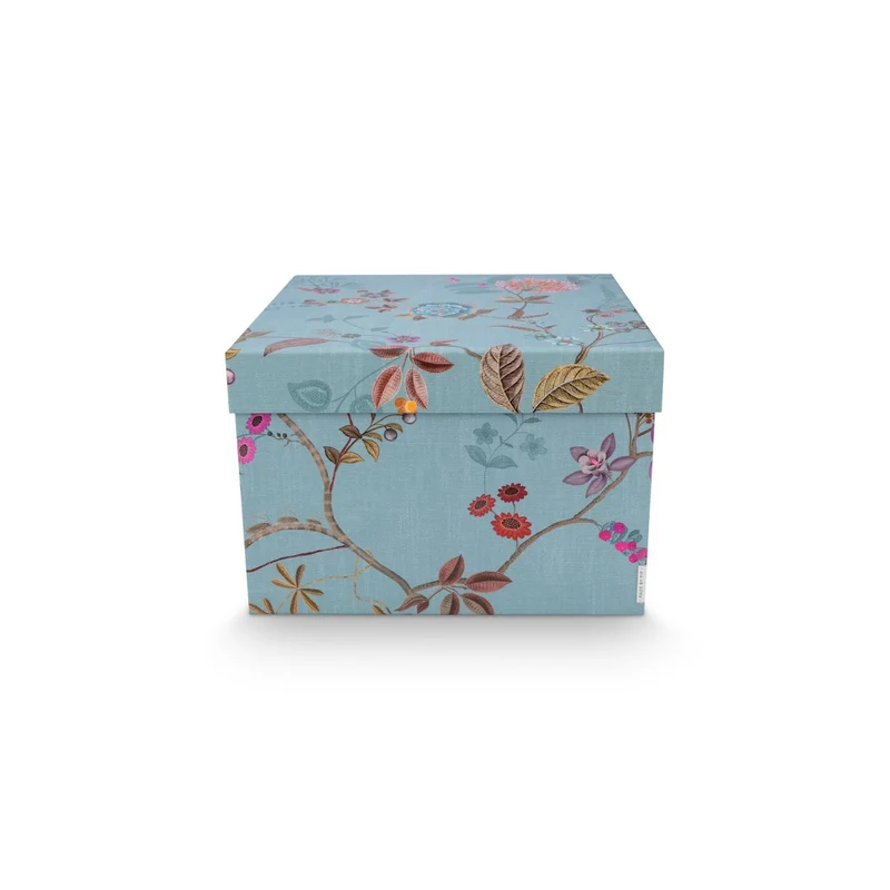 Aufbewahrungsboxen Blooming Tales – Set mit 2 Boxen in Blau-Khaki