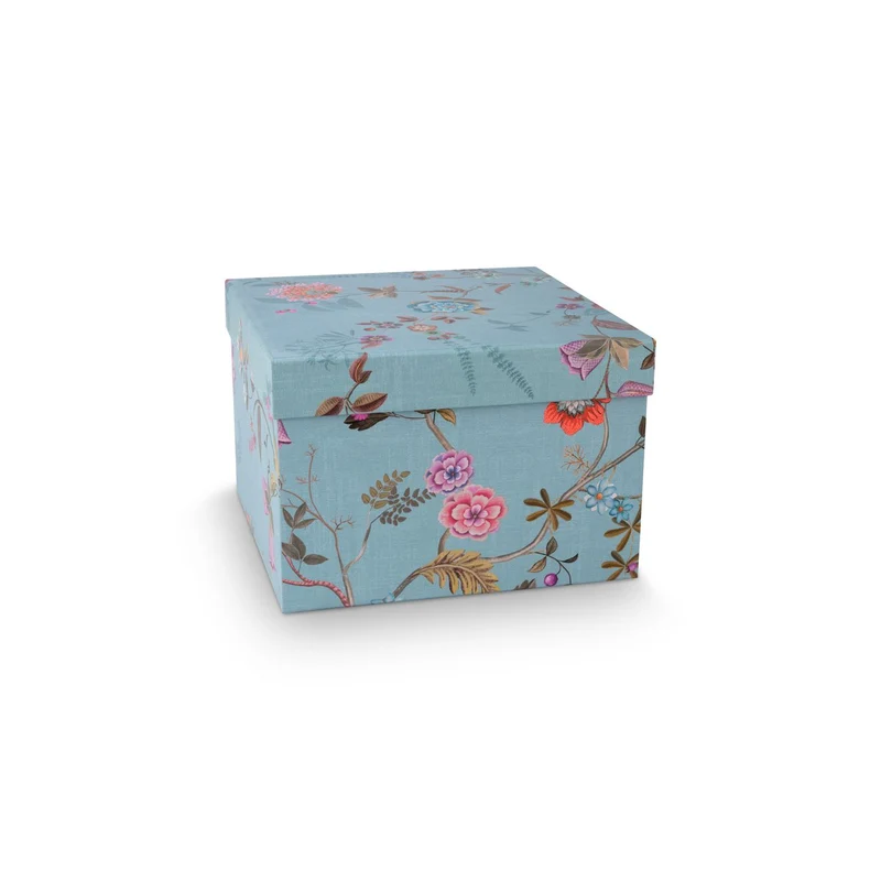 Aufbewahrungsboxen Blooming Tales – Set mit 2 Boxen in Blau-Khaki