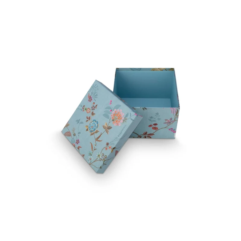 Aufbewahrungsboxen Blooming Tales – Set mit 2 Boxen in Blau-Khaki