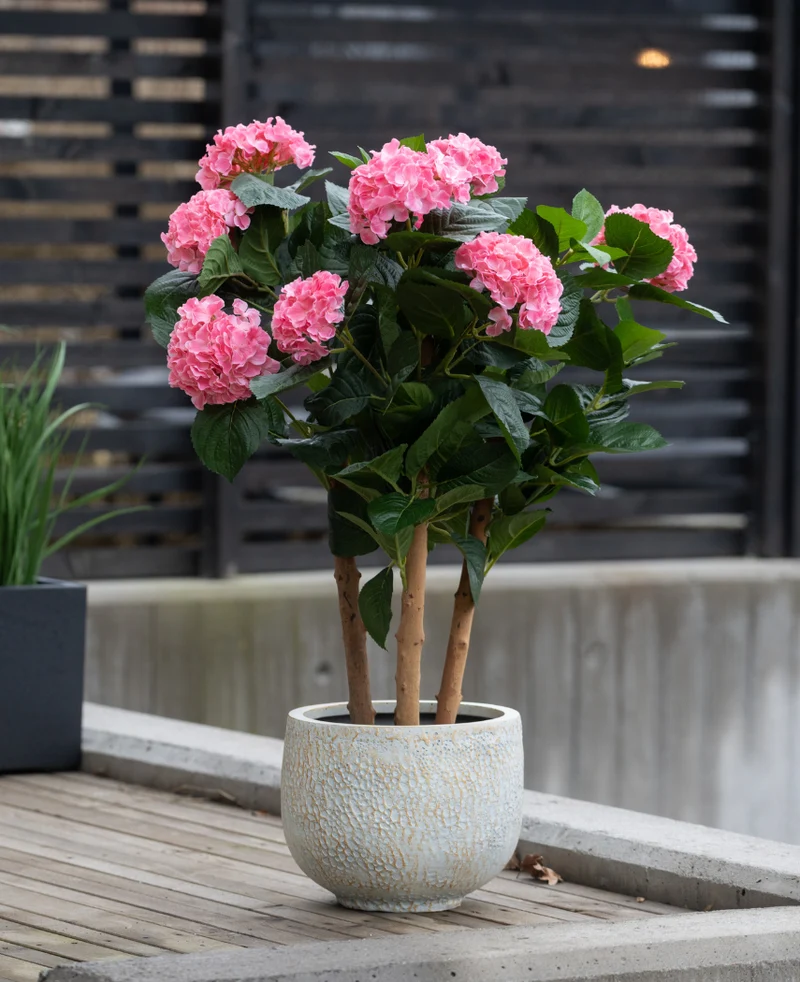 Kunstplant Hortensia UV 85 cm roze