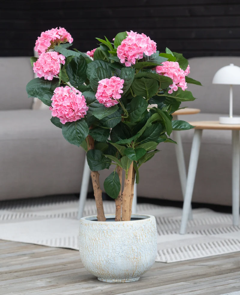 Kunstplant Hortensia UV 85 cm roze
