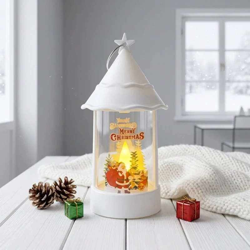 Weihnachtsdekoration Elektronische Kerze mit Weihnachtsbaum-Motiv, 15 cm hoch, LED-Windlicht für Tischdekoration, Party- und Festbeleuchtung, 6 Designs zur Auswahl