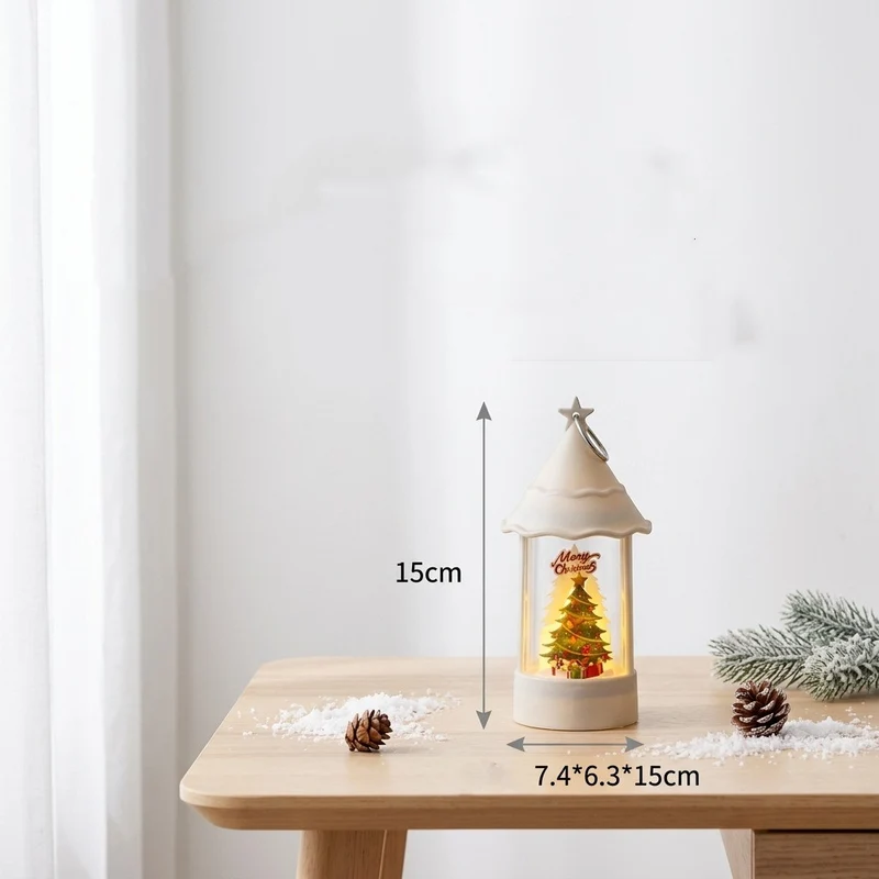 Weihnachtsdekoration Elektronische Kerze mit Weihnachtsbaum-Motiv, 15 cm hoch, LED-Windlicht für Tischdekoration, Party- und Festbeleuchtung, 6 Designs zur Auswahl