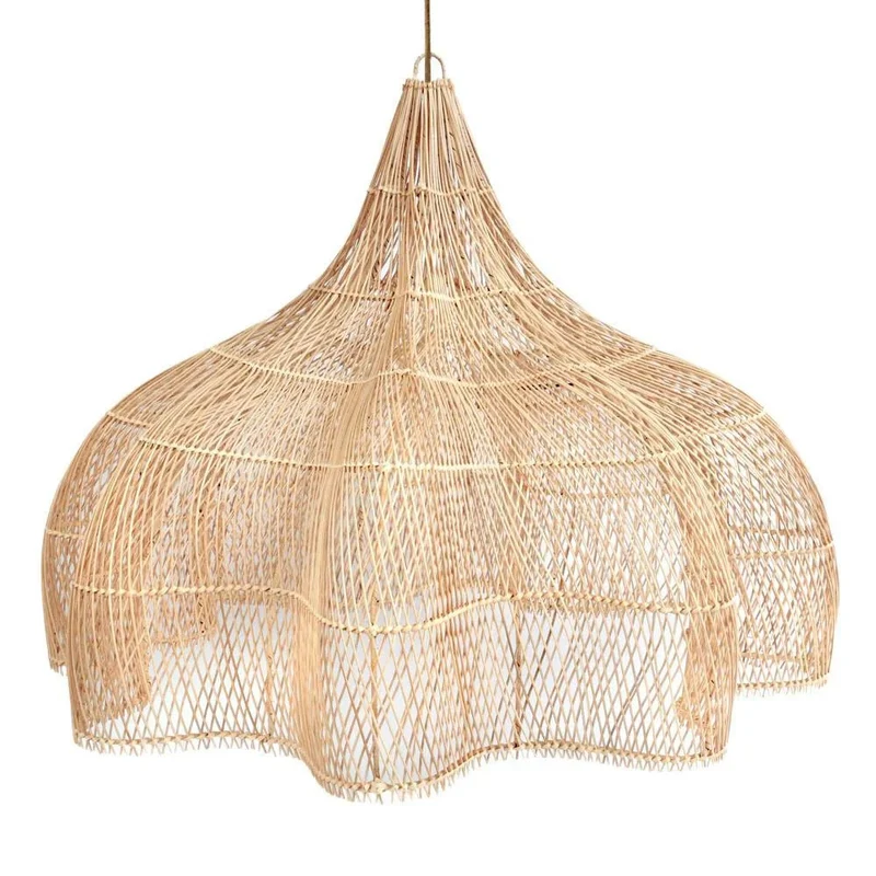 Rattan-Pendelschirm XXL in Natur