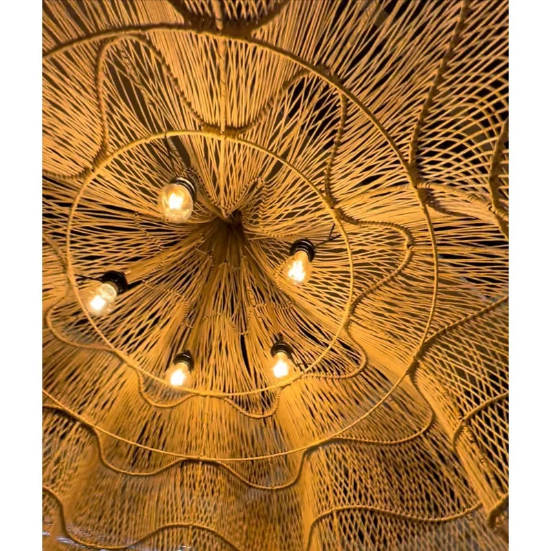 Rattan-Pendelschirm XXL in Natur