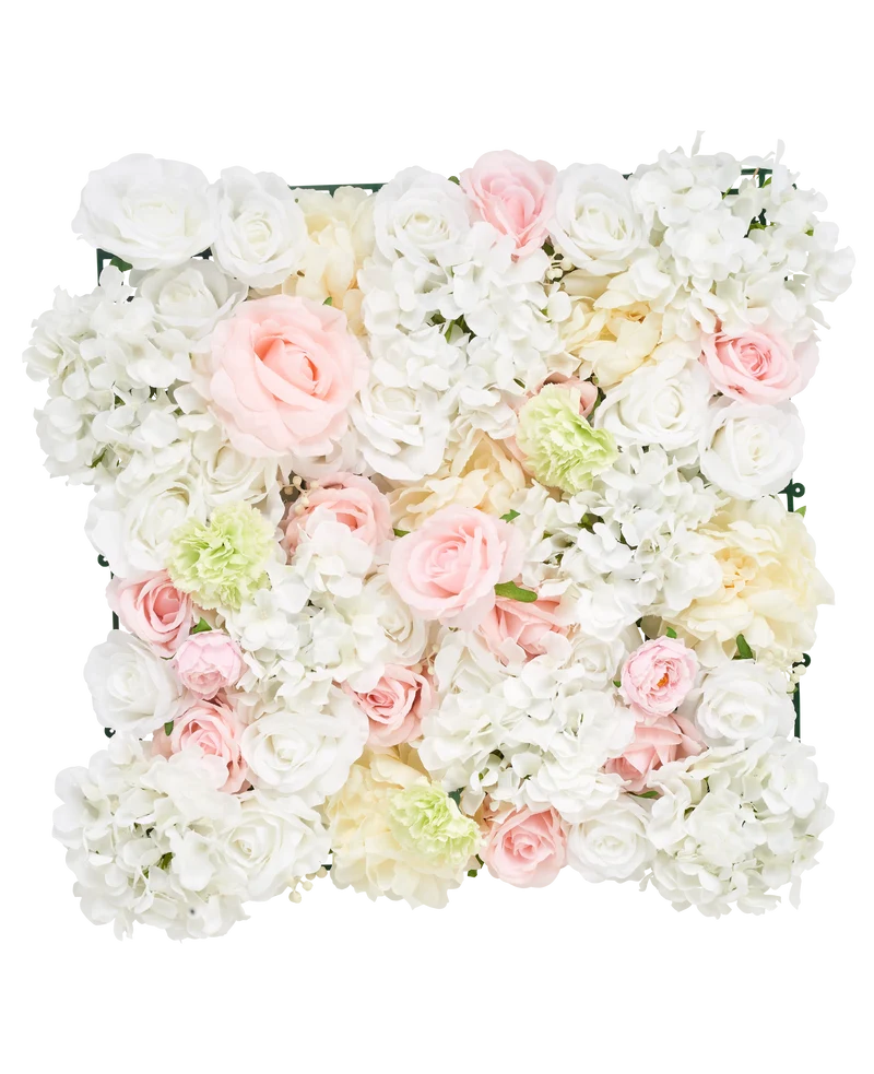 Künstliche Hecke Blumen 50x50 cm weiß