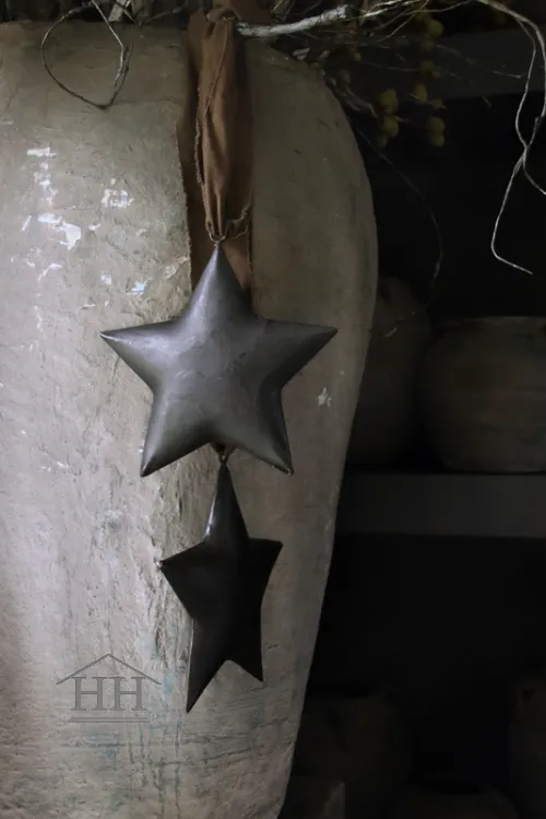 Metalen ster 20 cm zwart/donker bruin