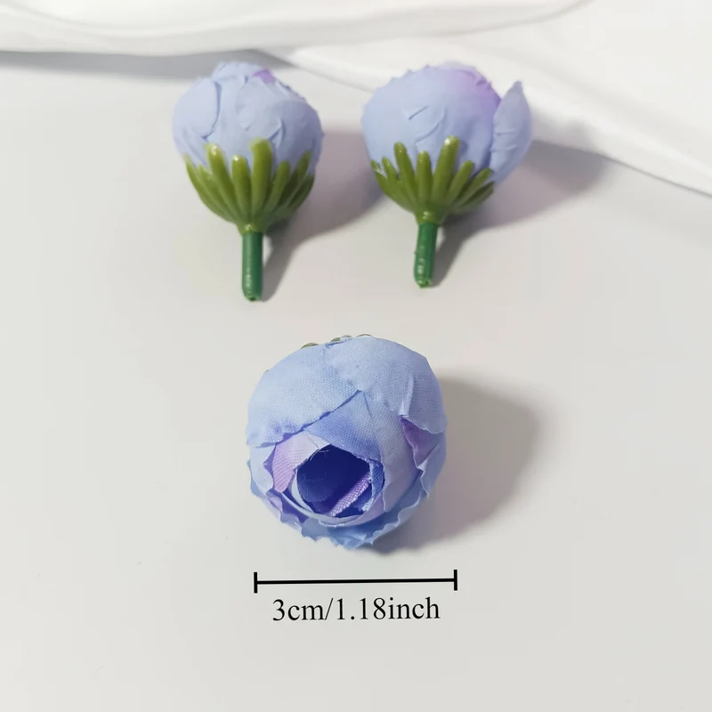 Künstliche Rosenknospen 3 cm, realistisch, ideal für DIY Hochzeitsfloristik, Geschenke, Dekoration, 5 Stück