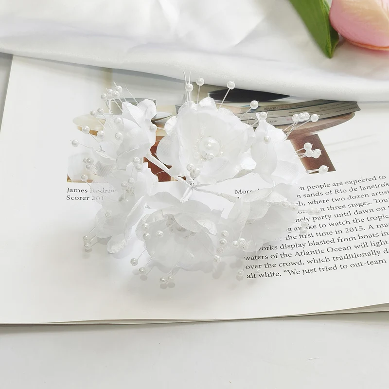 Faux-Blumenperlen-Haaraccessoire, 12 cm, handgefertigt, perfekt für Hochzeiten, DIY-Projekte, Braut- und Veranstaltungsdekoration