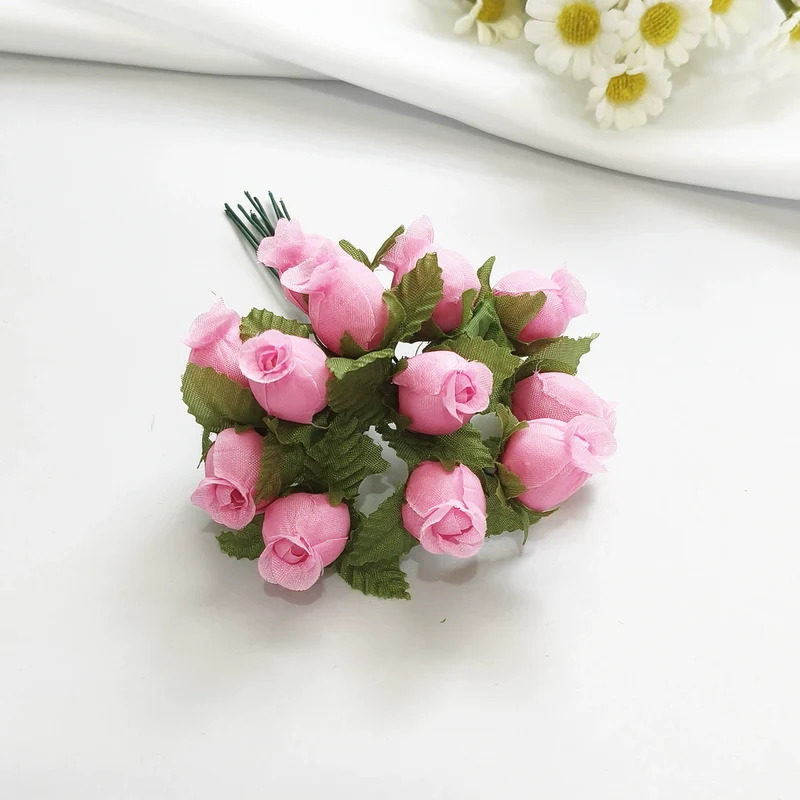 Mini Granatapfelblüten im 12er-Bund, Kunstblumen Strauss mit 2 cm Blüten, Detailgetreu & Langlebig für DIY-Projekte, Hochzeit & Gestecke