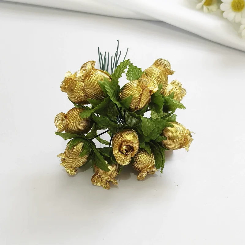 Mini Granatapfelblüten im 12er-Bund, Kunstblumen Strauss mit 2 cm Blüten, Detailgetreu & Langlebig für DIY-Projekte, Hochzeit & Gestecke