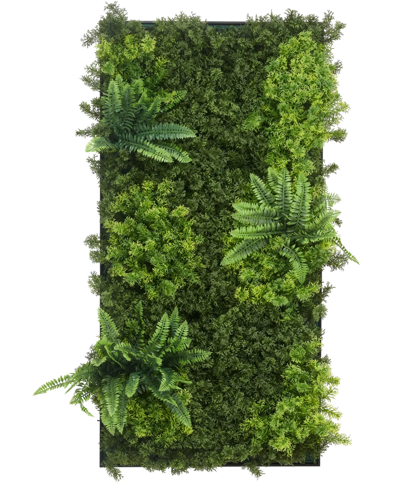 Künstliche Hecke 50x100 cm UV schwarzer Rahmen