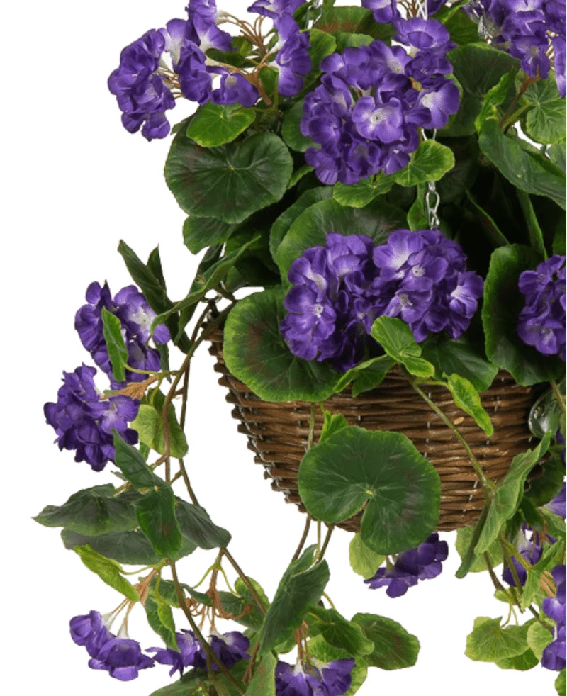 Kunstbegonia paars in mand UV 70cm
