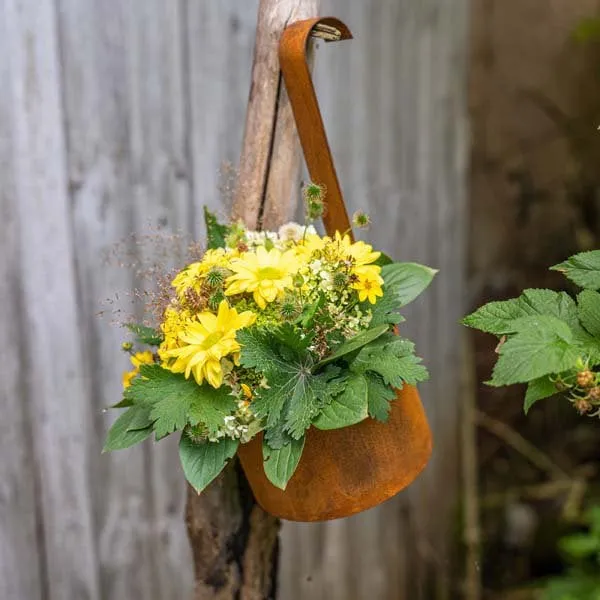 Edelrost-Hängetöpfe im 2er-Set für Balkon und Garten
