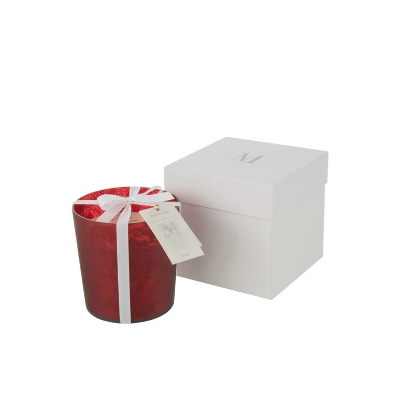 Duftkerze Deluxe - Glas - Rot - M