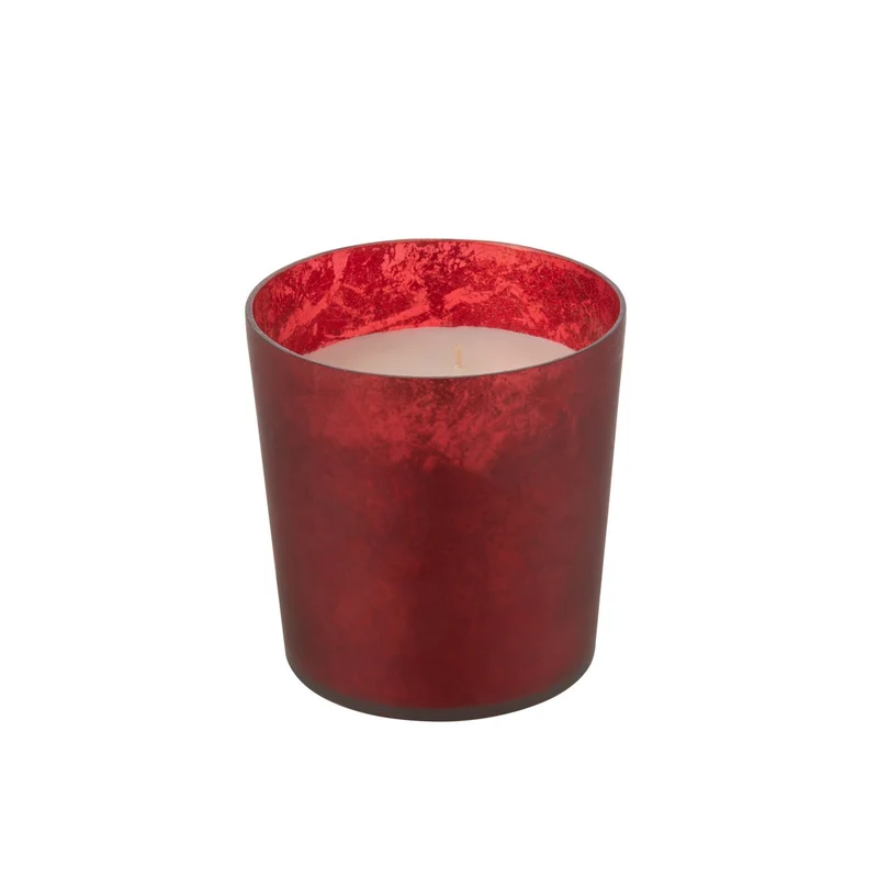 Duftkerze Deluxe - Glas - Rot - M