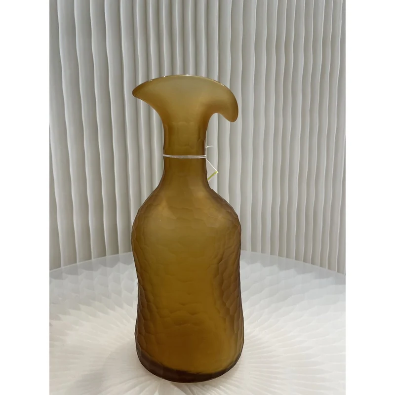 Vintage-Vase aus bernsteinfarbenem Glas, klein