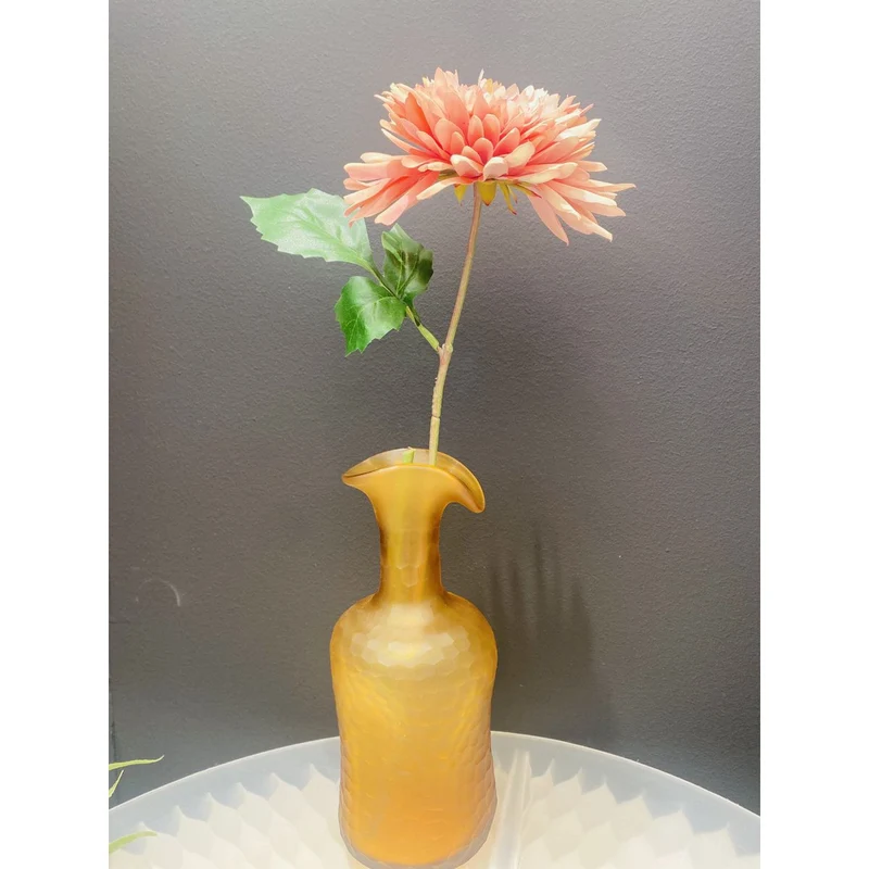 Vintage-Vase aus bernsteinfarbenem Glas, klein