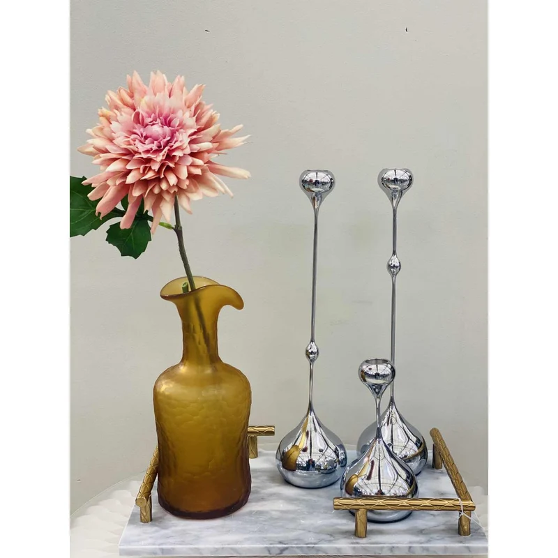 Vintage-Vase aus bernsteinfarbenem Glas, klein