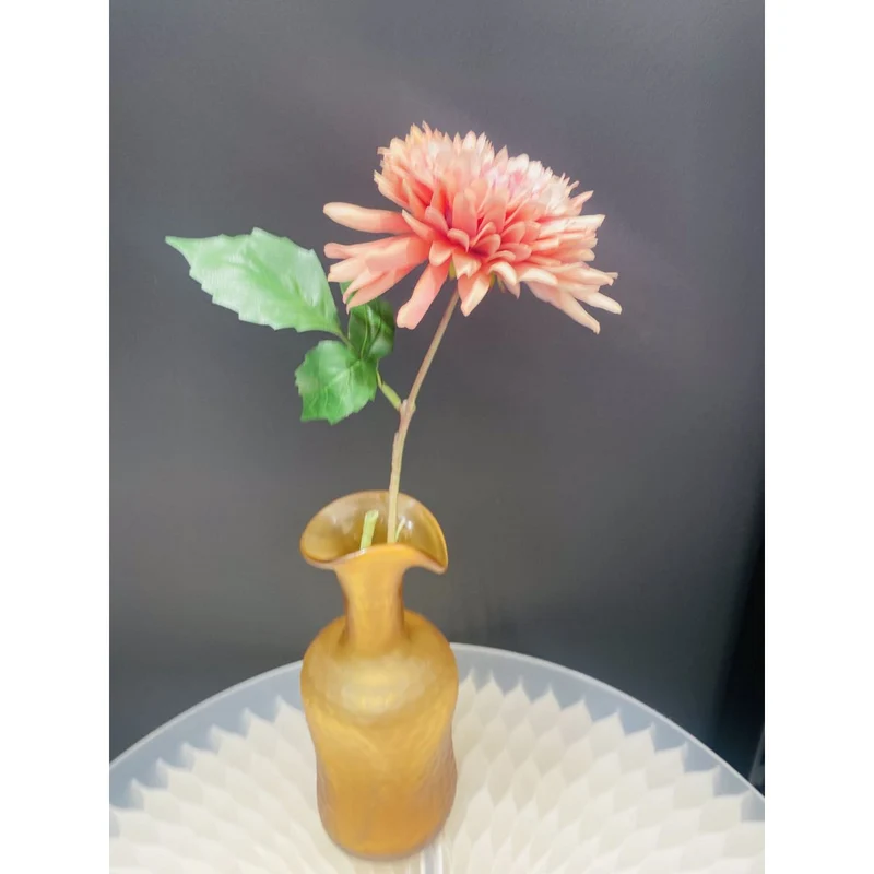 Vintage-Vase aus bernsteinfarbenem Glas, klein