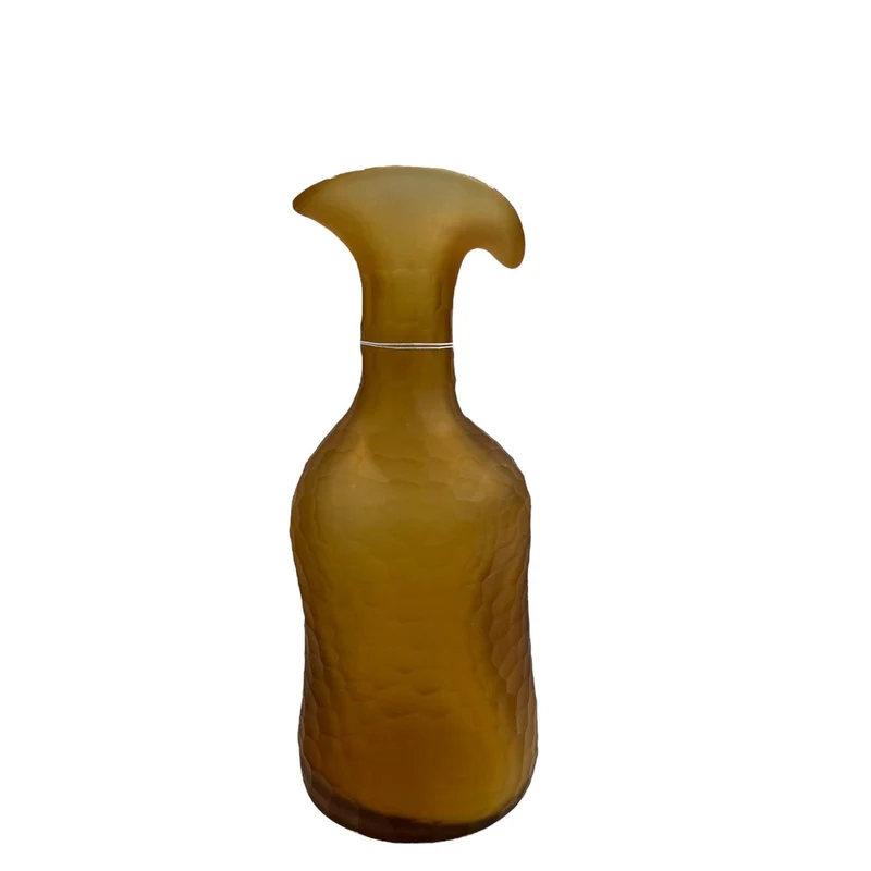 Vintage-Vase aus bernsteinfarbenem Glas, klein
