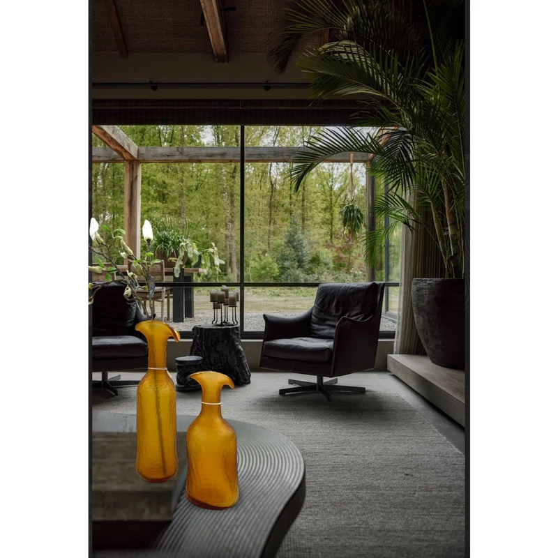 Vintage-Vase aus bernsteinfarbenem Glas, klein