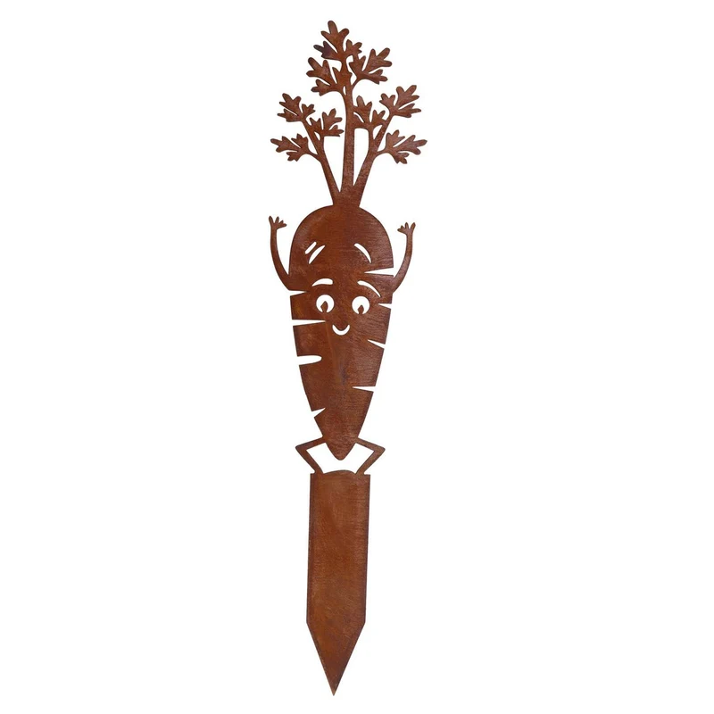 Edelrost Karotten-Gartenstecker