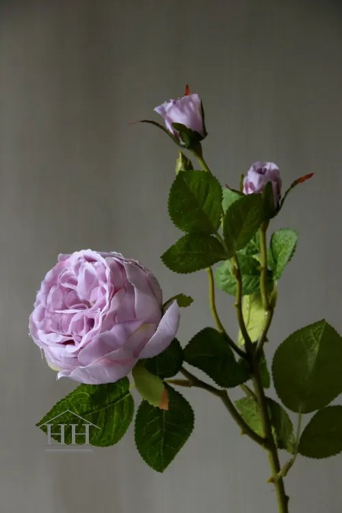 Kunstbloem roos 52 cm lila