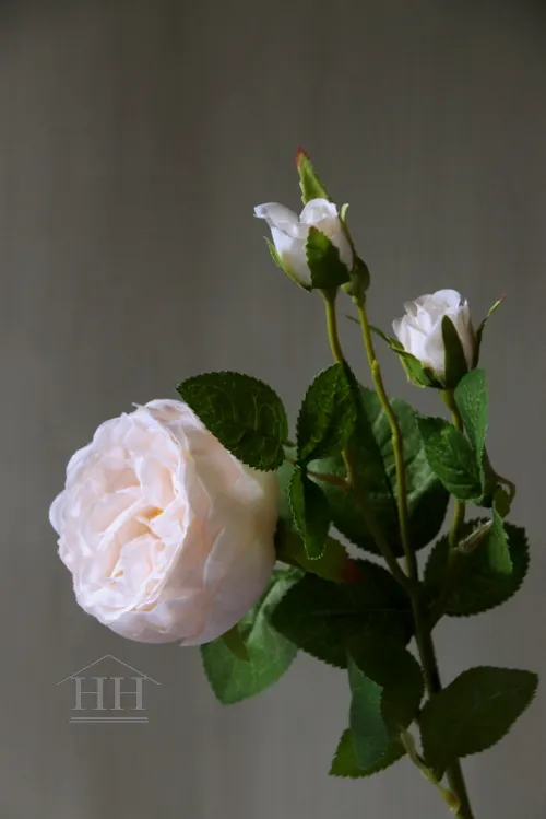Kunstbloem roos 52 cm zacht zalm