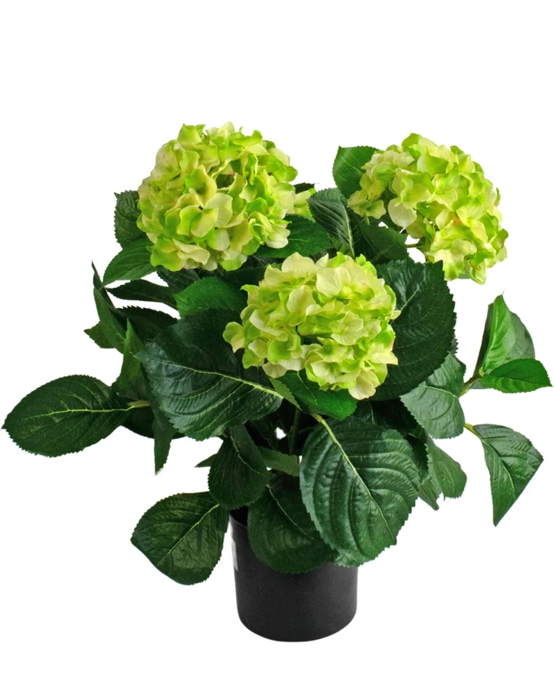 Künstliche Hortensie 43 cm grün