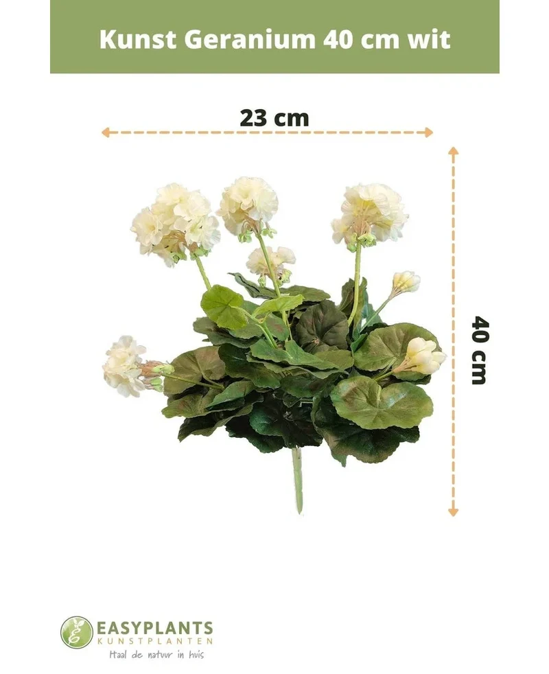 Künstliche Geranie 40 cm weiß