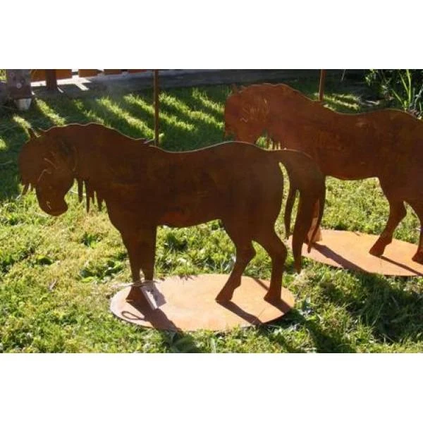 Edelrost-Pferd – Vintage Dekofigur aus Metall