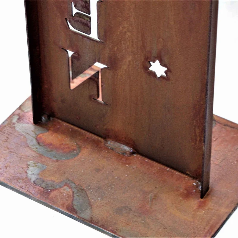 Rost-Spruchtafel „Frohe Weihnachten“, handgefertigt