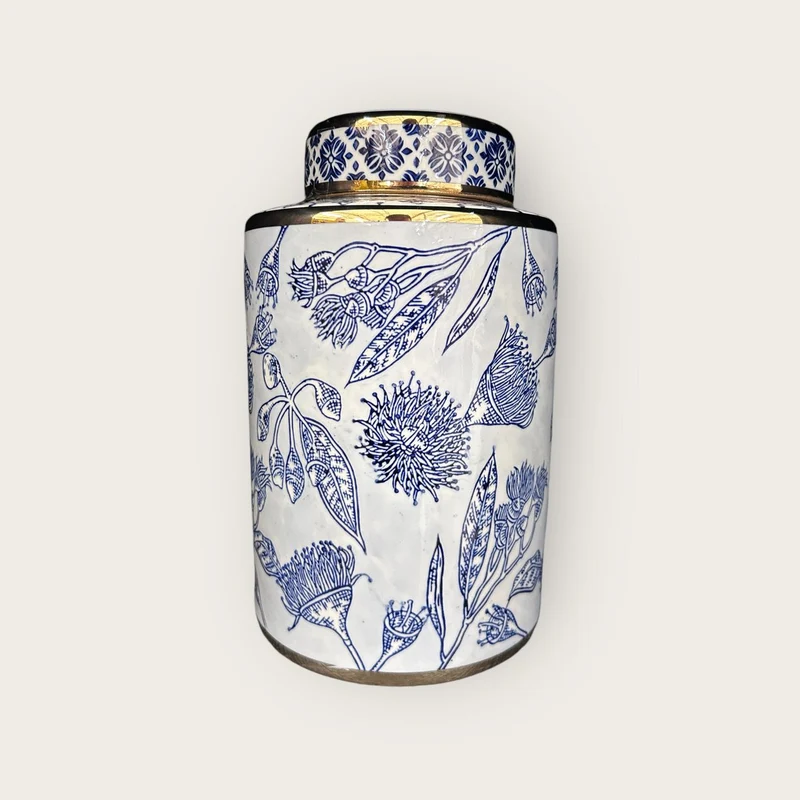 Ginger-Jar-Vase aus Blau-Weißem Porzellan
