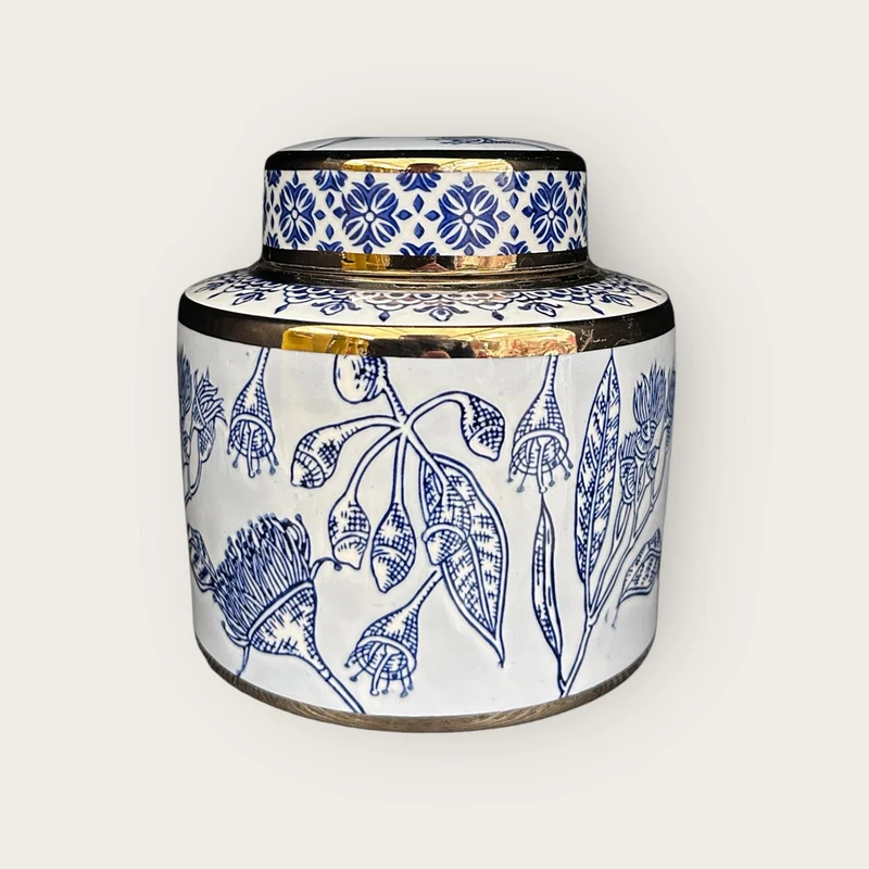 Ginger-Jar-Vase aus Blau-Weißem Porzellan