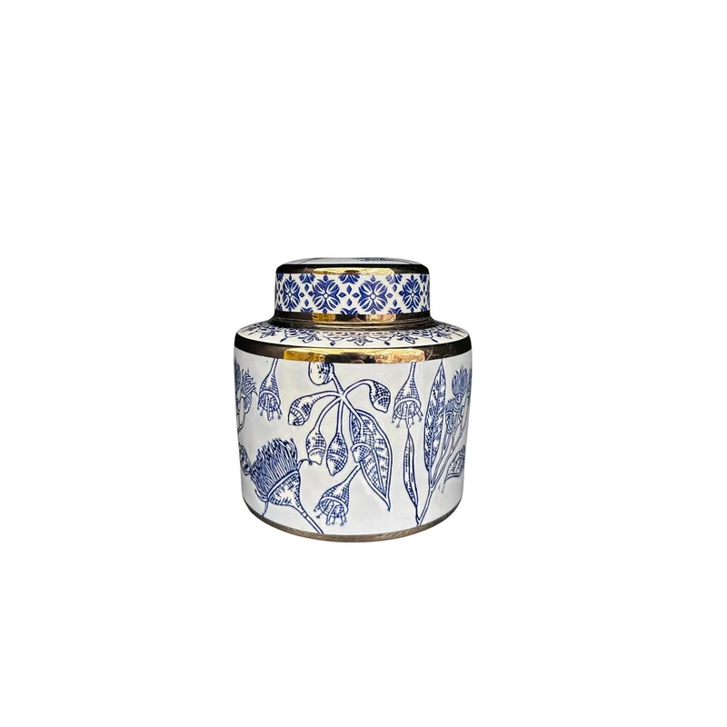 Ginger-Jar-Vase aus Blau-Weißem Porzellan
