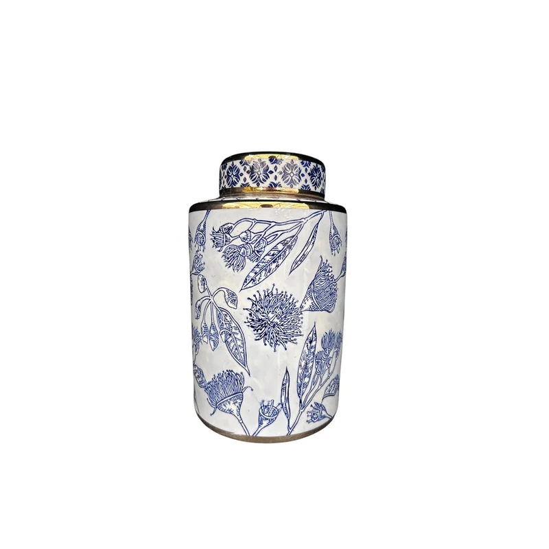 Ginger-Jar-Vase aus Blau-Weißem Porzellan
