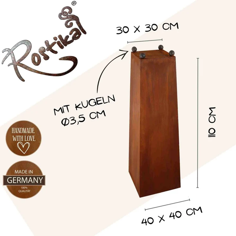 Konussäule 110 cm mit verschiedenen Schalen 70 cm | Vintage Deko Blumensäule mit Pflanzschale