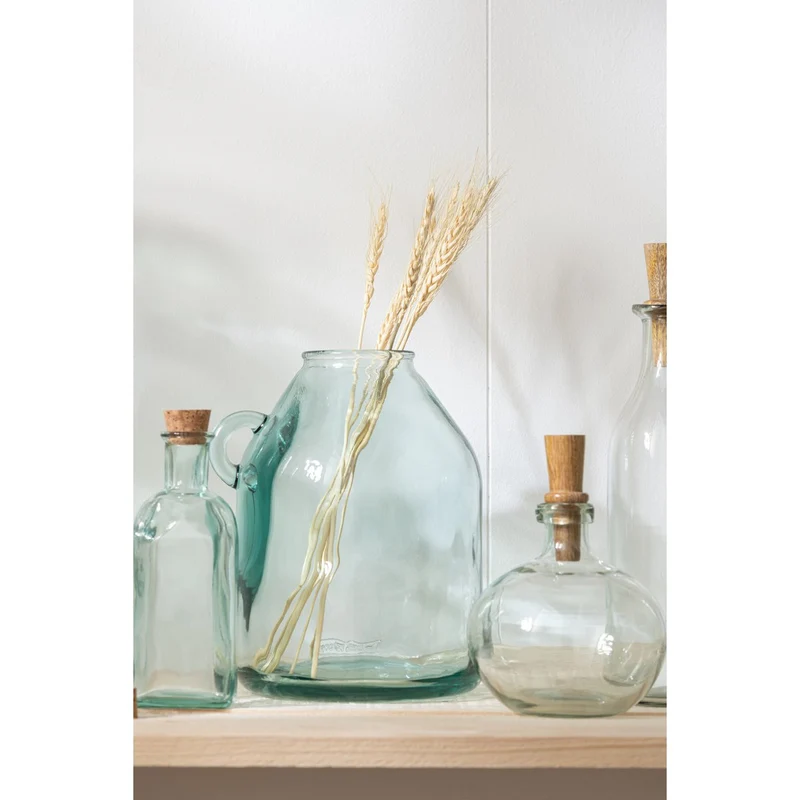 Vase Zylinder mit Griff, Glas transparent