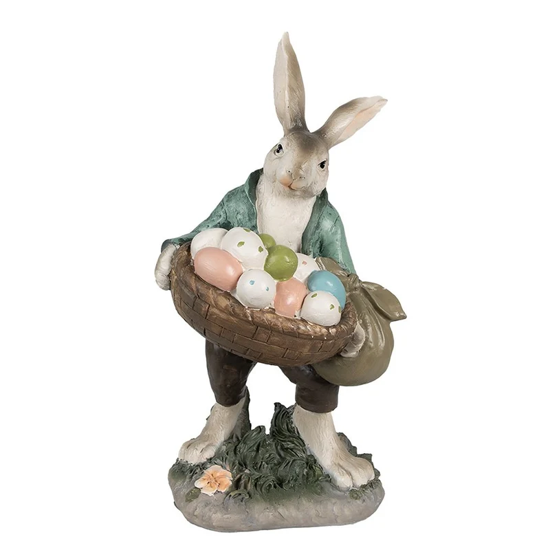 Dekorationsstatue Kaninchen in Braun-Grün