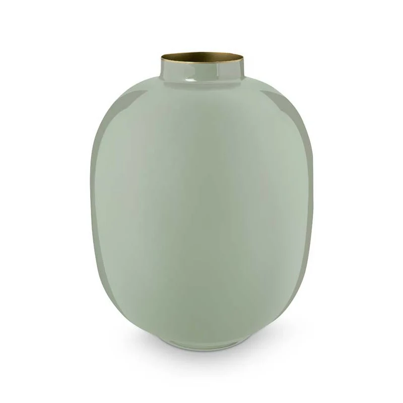 Vase aus Metall in Grün