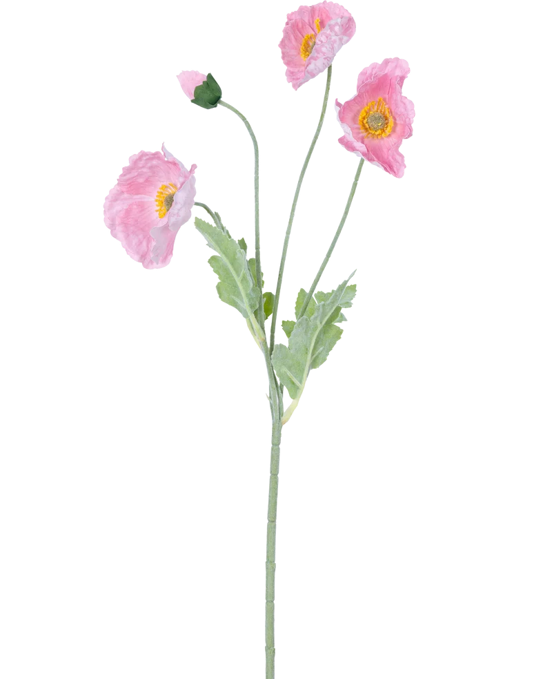 Kunstliche Blume Poppy Real Touch Rosa 60 cm