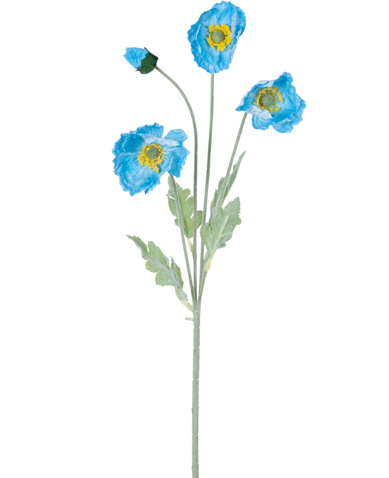Kunstliche Blume Poppy Real Touch Blue 60 cm