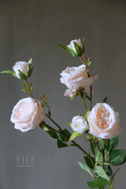 Kunstbloem roos 66 cm zalm