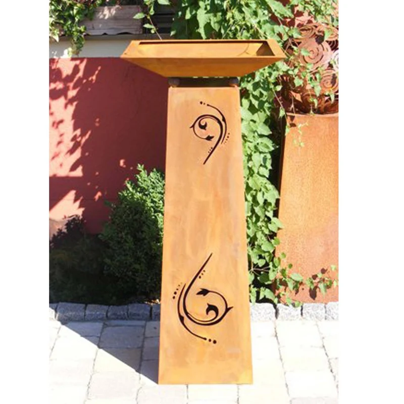 Deko Säule Murano konisch mit Pflanzschale | Vintage Deko für Haus und als Gartendeko