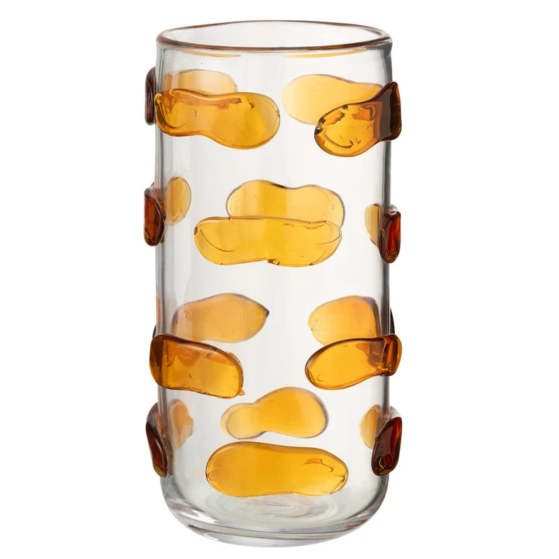 Vase Pebbles in Bernstein und Transparent, große Ausführung