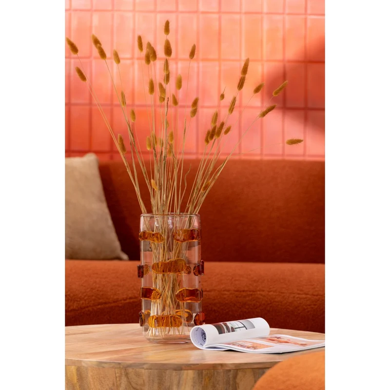 Vase Pebbles in Bernstein und Transparent, große Ausführung